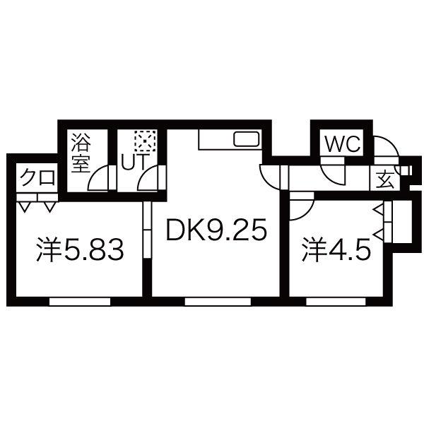 ブリリアントライフ(2DK/2階)の間取り写真