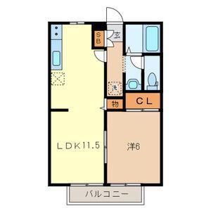 ケイズガーデン(1LDK/1階)の間取り写真