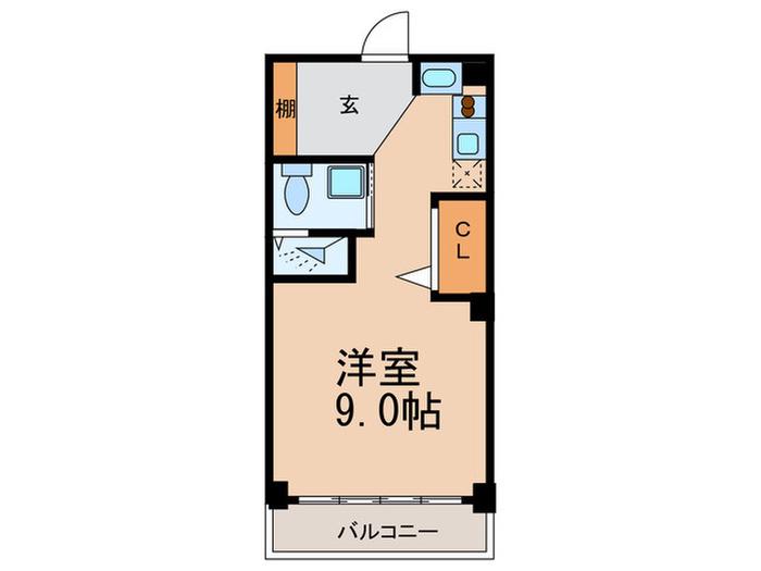 WELL BRIGHT KSU(ワンルーム/3階)の間取り写真