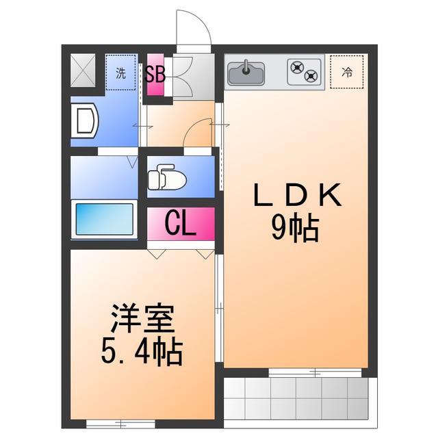 ノワ・メランジェ(1LDK/2階)の間取り写真