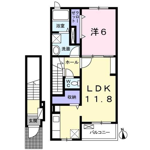 フォレスト II(1LDK/2階)の間取り写真