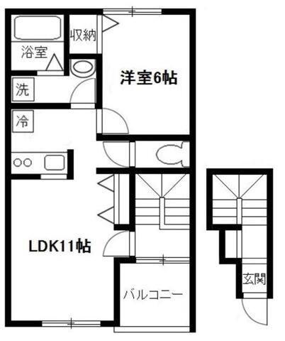 ら・それいゆ(1LDK/2階)の間取り写真