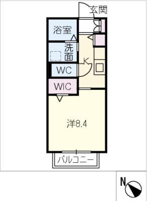 APLUSIOR 別名(1K/1階)の間取り写真
