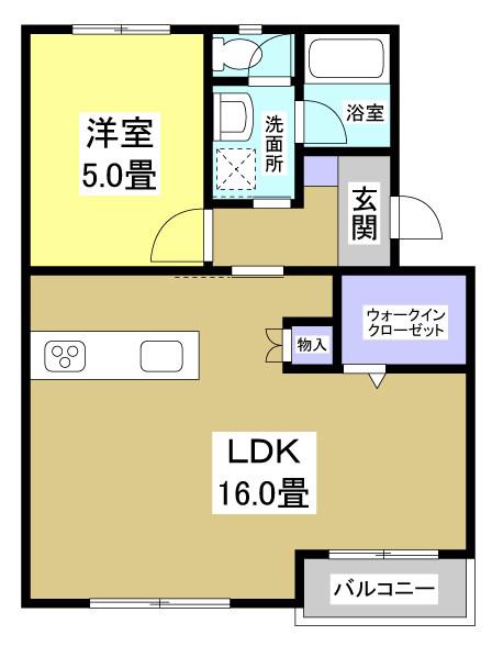 メゾン横須賀II(1LDK/3階)の間取り写真