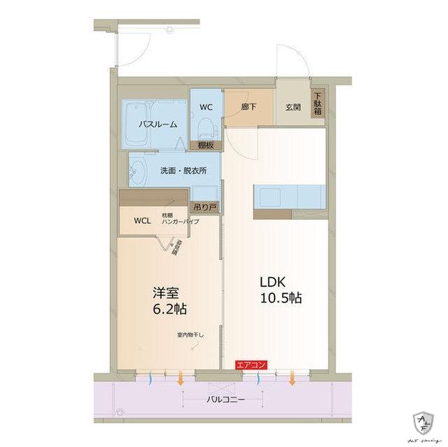 リーフ ニシヤマ(1LDK/2階)の間取り写真