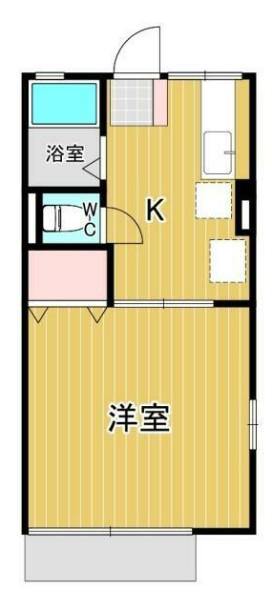 シティハイムファミール(1K/1階)の間取り写真