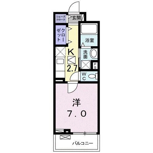 グレイス(1K/1階)の間取り写真