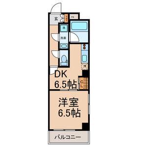 パラシオ(1DK/4階)の間取り写真