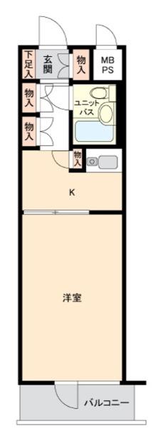 ライオンズプラザ新宿(1K/3階)の間取り写真