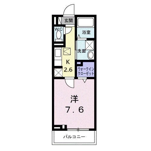 ラフレシール・ヴァン(1K/1階)の間取り写真