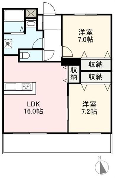 ロイヤルハイムR・R(2LDK/2階)の間取り写真