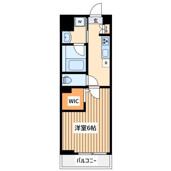 ハマコートⅦ(1K/2階)の間取り写真