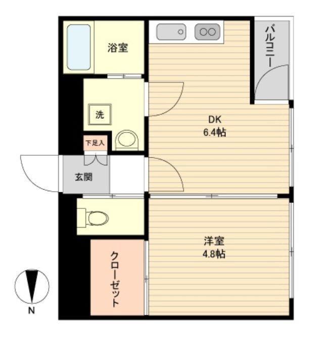 LA DOUCEUR片平(1DK/4階)の間取り写真