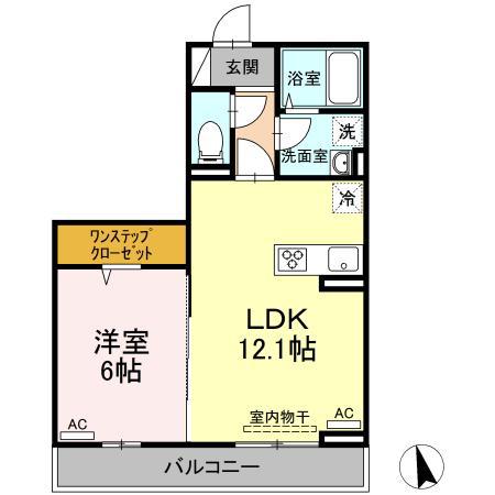メゾン ド ミュゼ(1LDK/2階)の間取り写真