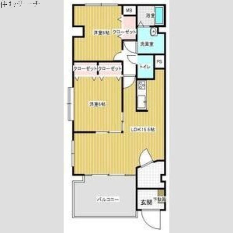 エスポワールII(2LDK/1階)の間取り写真