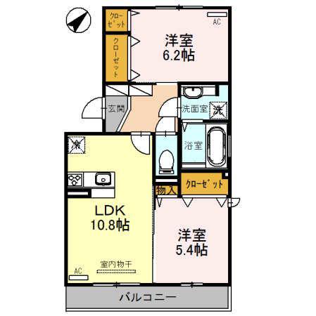 プラッツ(2LDK/2階)の間取り写真