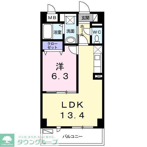 コンフォールシュー(1LDK/2階)の間取り写真