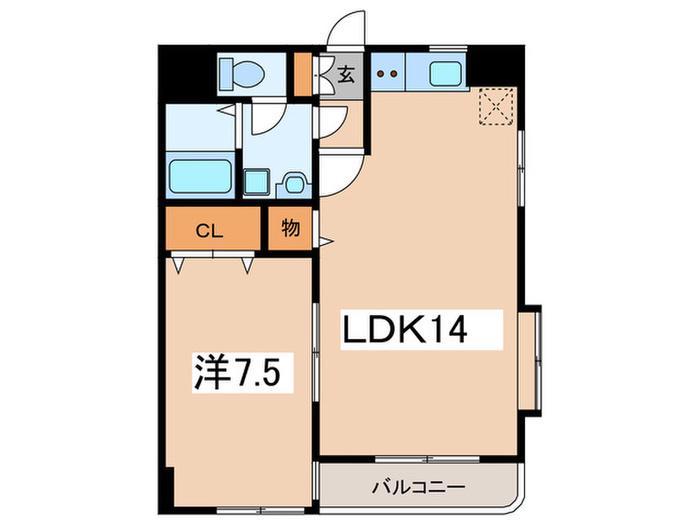 メゾンドA2(1LDK/5階)の間取り写真