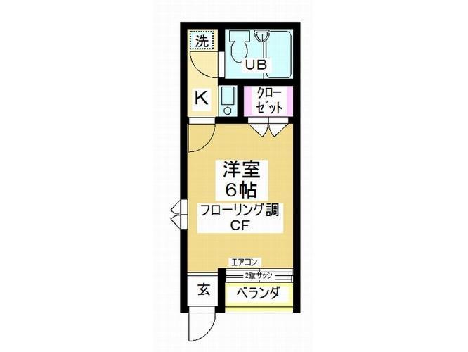 ヴィラハウスユキ(1K/1階)の間取り写真