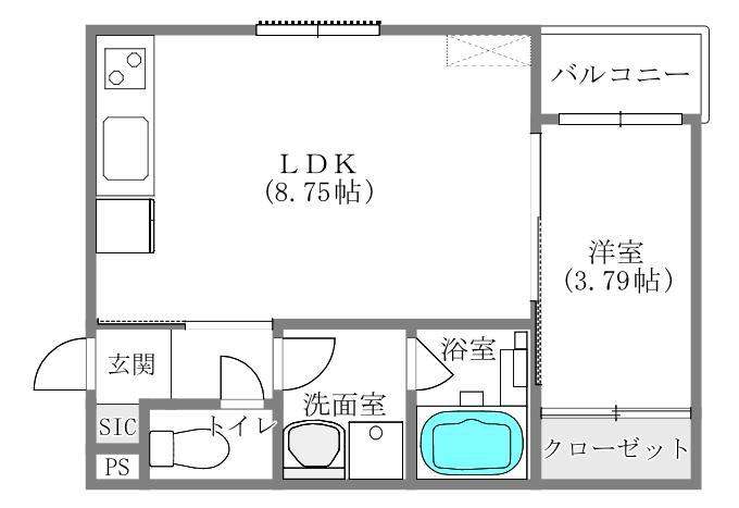 TOMORIE光の森(1LDK/1階)の間取り写真