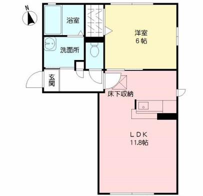 モンポエーム I棟(1LDK/1階)の間取り写真