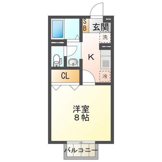 MAISON CLAIR(ワンルーム/2階)の間取り写真