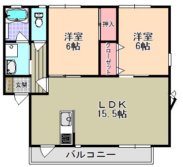 アー・シャンブル(2LDK/1階)の間取り写真