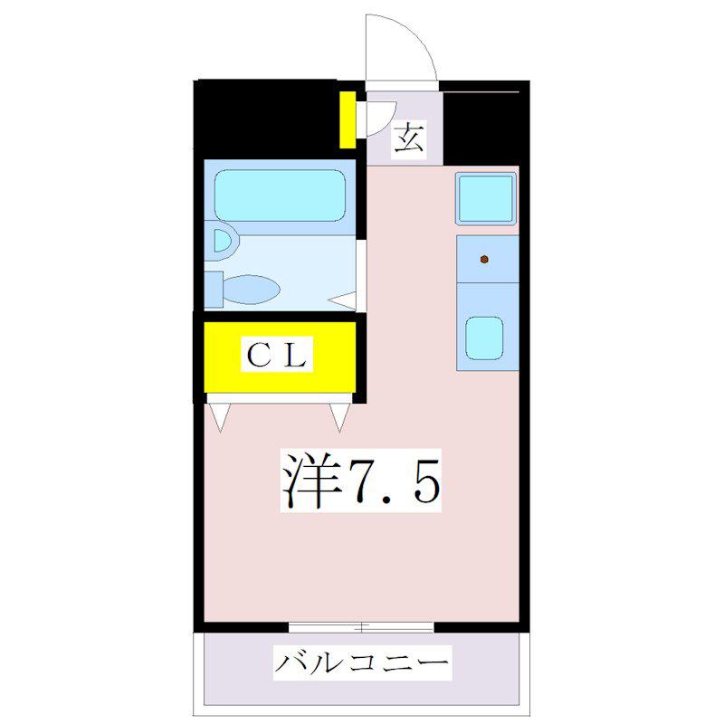 SPUR(ワンルーム/3階)の間取り写真