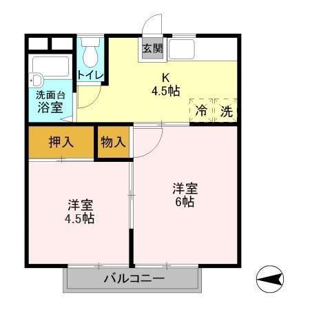 サマックス アルテール(2K/2階)の間取り写真