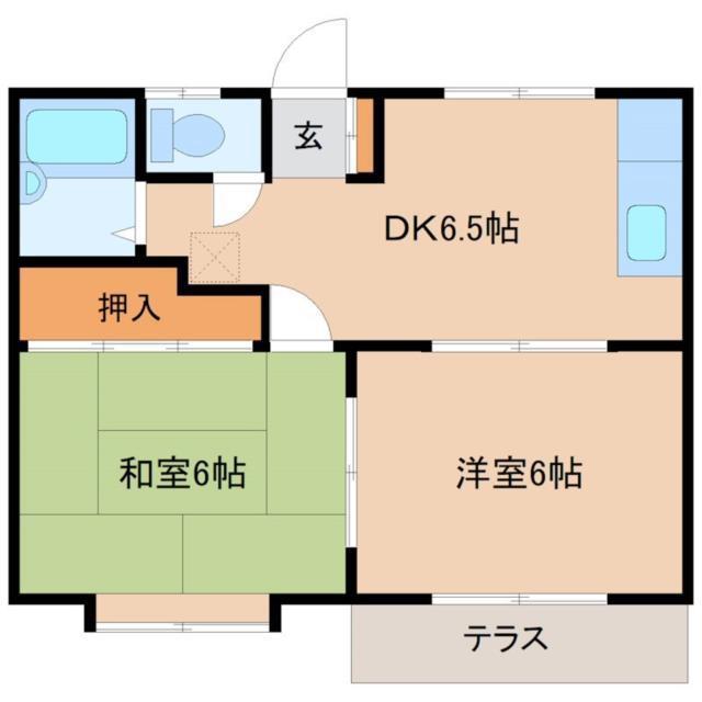 プーラ1193(2DK/1階)の間取り写真