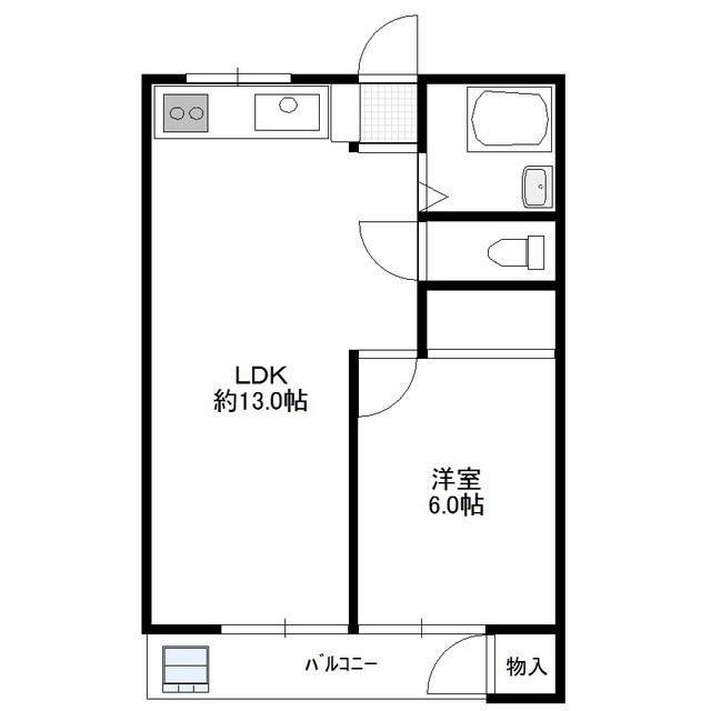 K1プラザ(1LDK/2階)の間取り写真