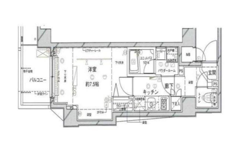 ステージファースト東新宿(1K/2階)の間取り写真