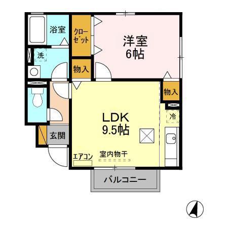 エスペランサ・カーサ(1LDK/1階)の間取り写真