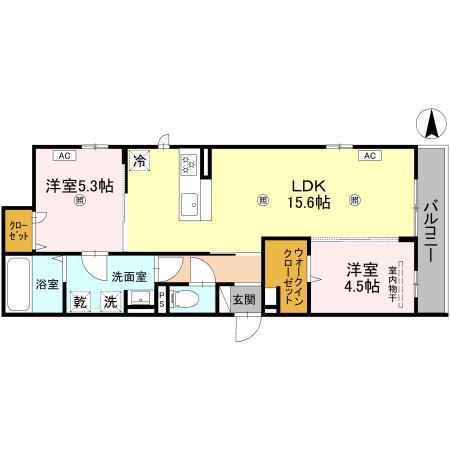 SHANGRI-LA(2LDK/2階)の間取り写真
