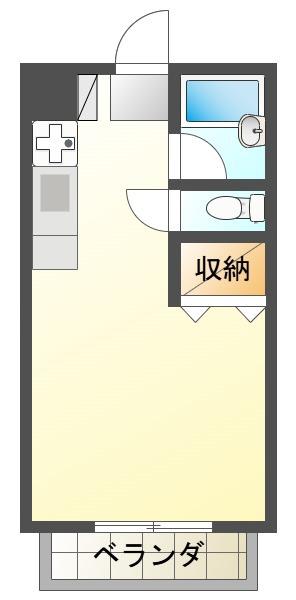 フジメイトA(ワンルーム/2階)の間取り写真