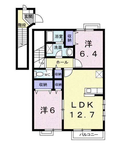 ティンカーベル B(2LDK/2階)の間取り写真