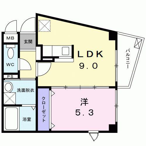 ラフレシール(1LDK/3階)の間取り写真