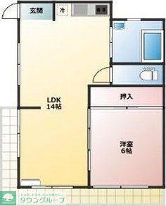 黒川ビル(1LDK/4階)の間取り写真