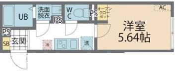 カインドネス本厚木イースト(1K/1階)の間取り写真