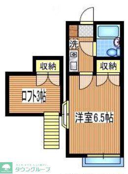 向台ハイツ(1K/2階)の間取り写真