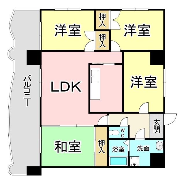 ニューエバーグリーン小倉(4LDK/4階)の間取り写真