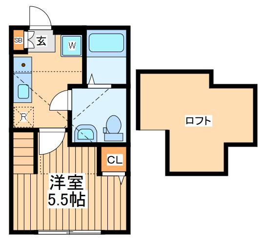 ステアオダサガ(1K/2階)の間取り写真