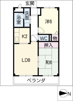 ドレスデン本郷(2LDK/4階)の間取り写真
