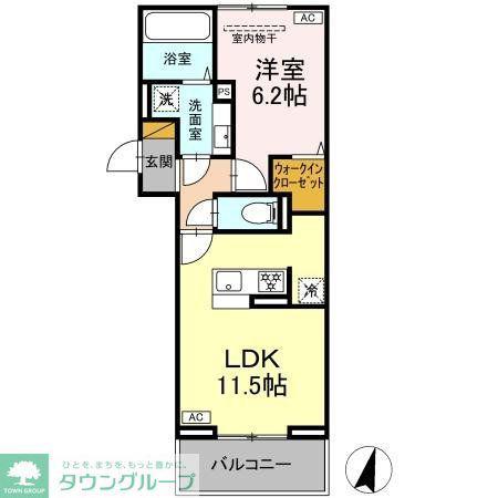 アリエッタ(1LDK/3階)の間取り写真