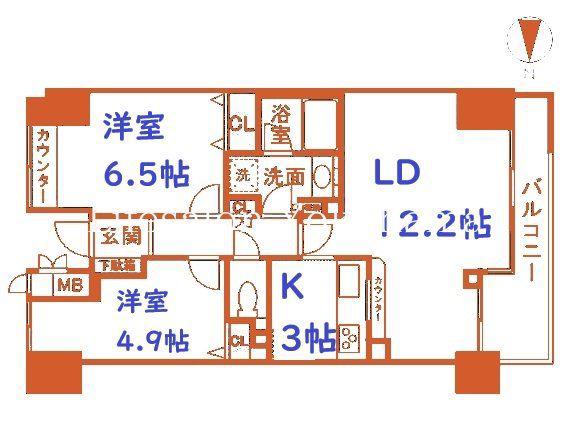 ニューシティ東戸塚パークハウス南の街(2LDK/3階)の間取り写真
