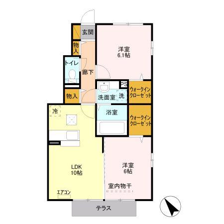 ルミエルS(2LDK/1階)の間取り写真