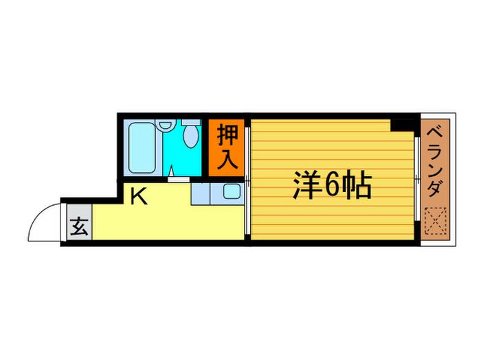 レジデンス25(1K/4階)の間取り写真