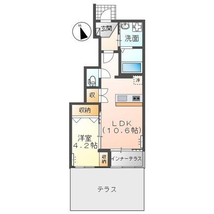ポルテボヌール(1LDK/1階)の間取り写真