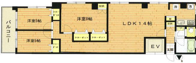 クインハイツ三田(3LDK/2階)の間取り写真