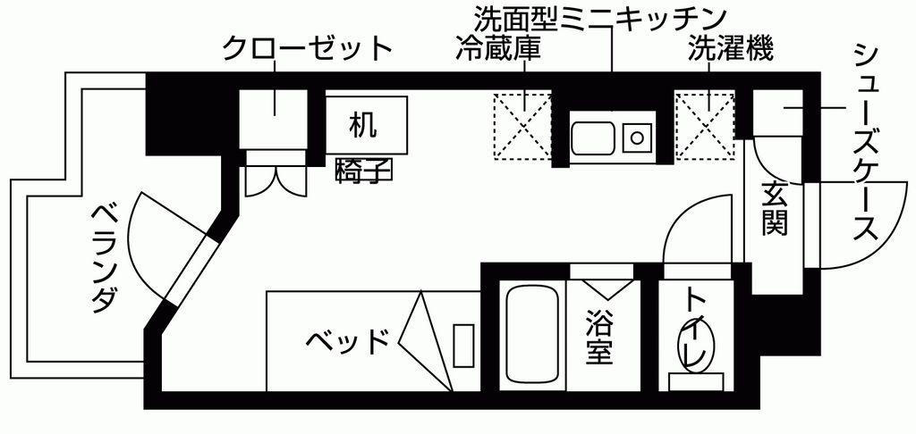 バウスクロス板橋加賀(ワンルーム/5階)の間取り写真